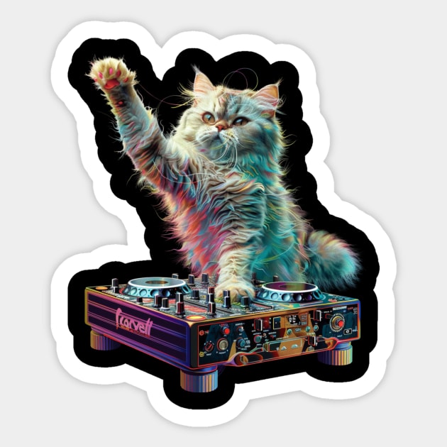 Cat DJ Flow Sticker by RazonxX